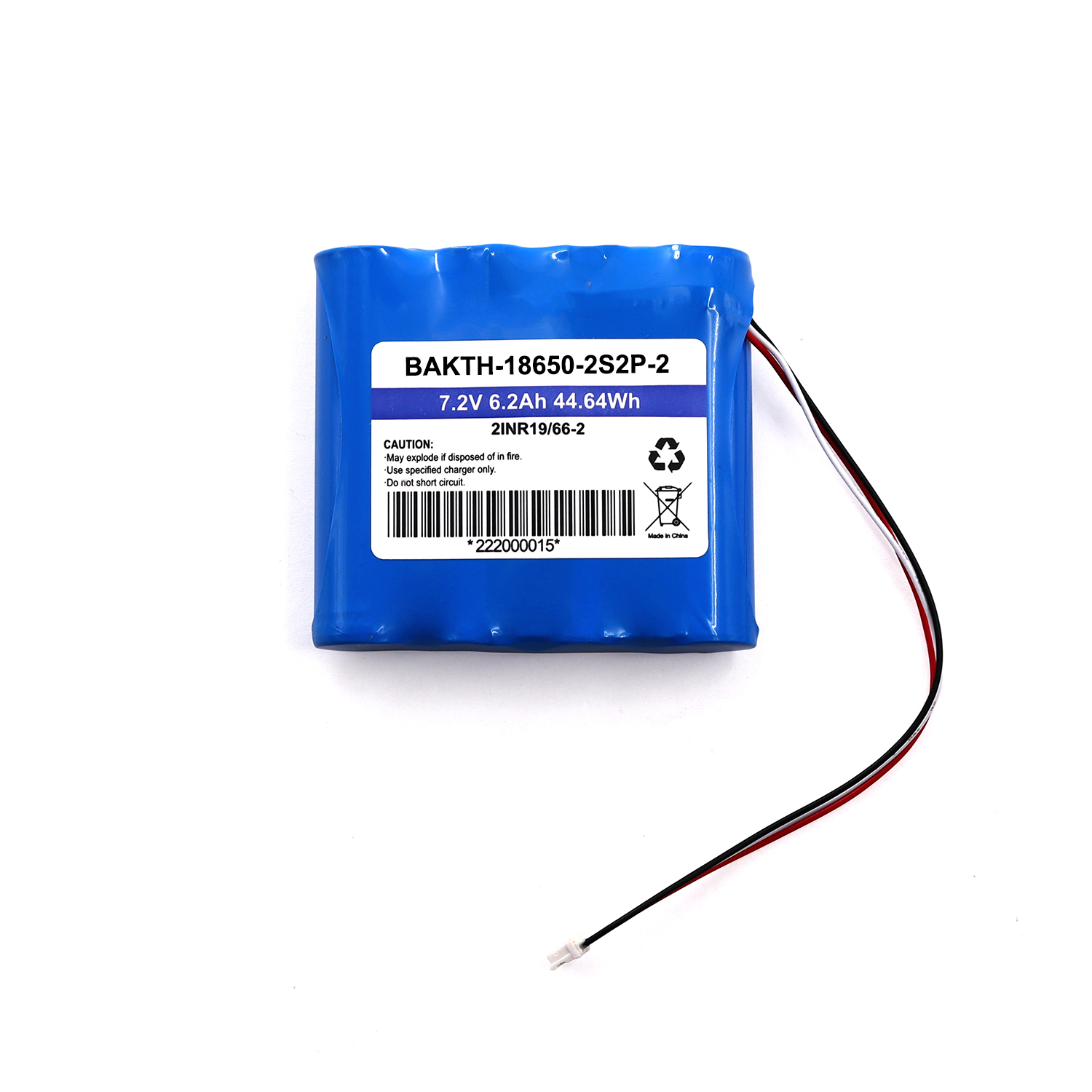 BAKTH-18650-320-2S2P-3M2, 7.2V, 6.2Ah, 44.64Wh