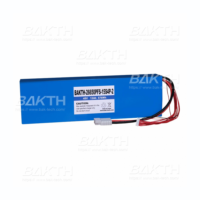 BAKTH-26650PFS-15S4P-2, 48V, 12Ah, 576Wh
