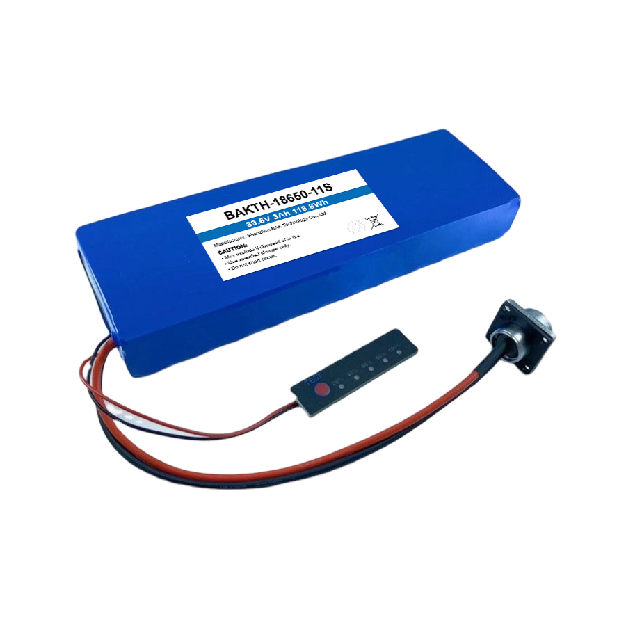 BAKTH-18650-11S, 39.6V, 3Ah, 118.8Wh