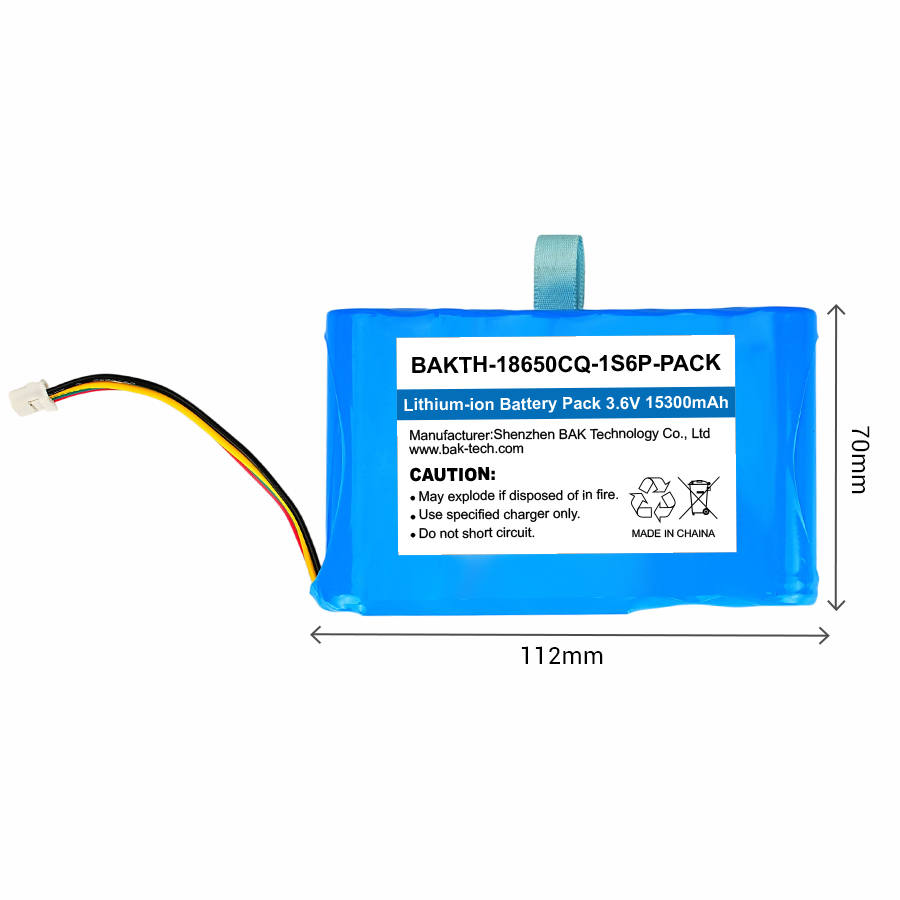  BAKTH-18650CA-1S6P-PACK, 3.7V, 13200 mAh, 48.84 Wh