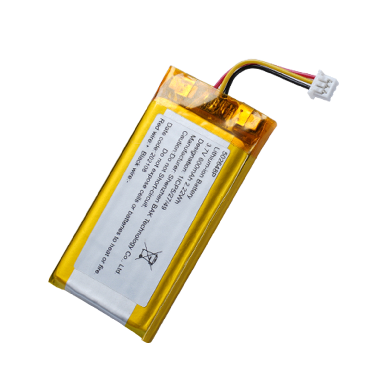 BAKTH-502648P, 3.7 V, 600 mAh, 2.22 Wh