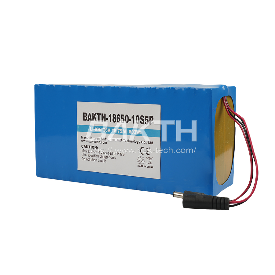 BAKTH-18650-10S5P, 36V, 16.75 Ah, 603 Wh