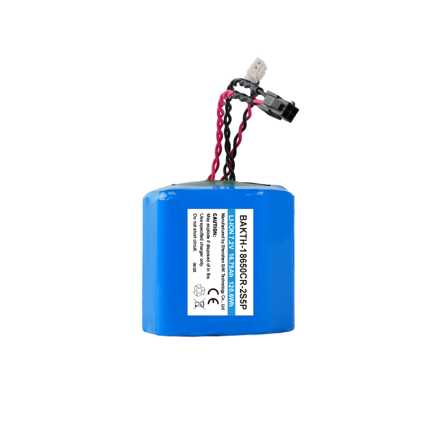 BAKTH-18650CR-2S5P， 7.2V. 16/75Ah, 120.6Wh