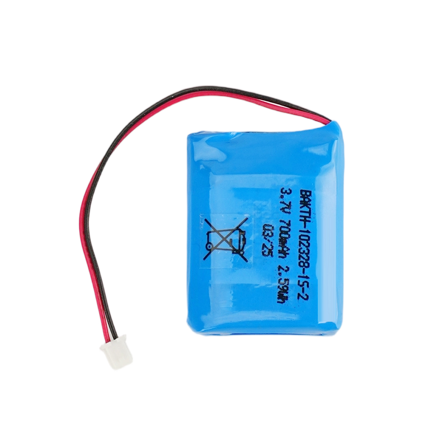 BAKTH-102328-1S-2, 3.7V, 700mAh, 2.59Wh