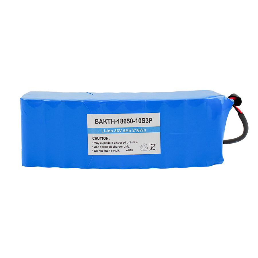 BAKTH-18650-10S3P, 36V, 6000mAh, 216Wh