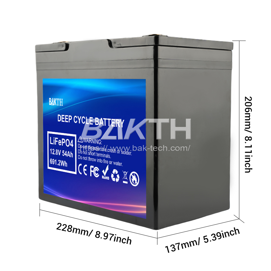 BAKTH-LiFePO4 12.8V 54Ah, 691.2 Wh