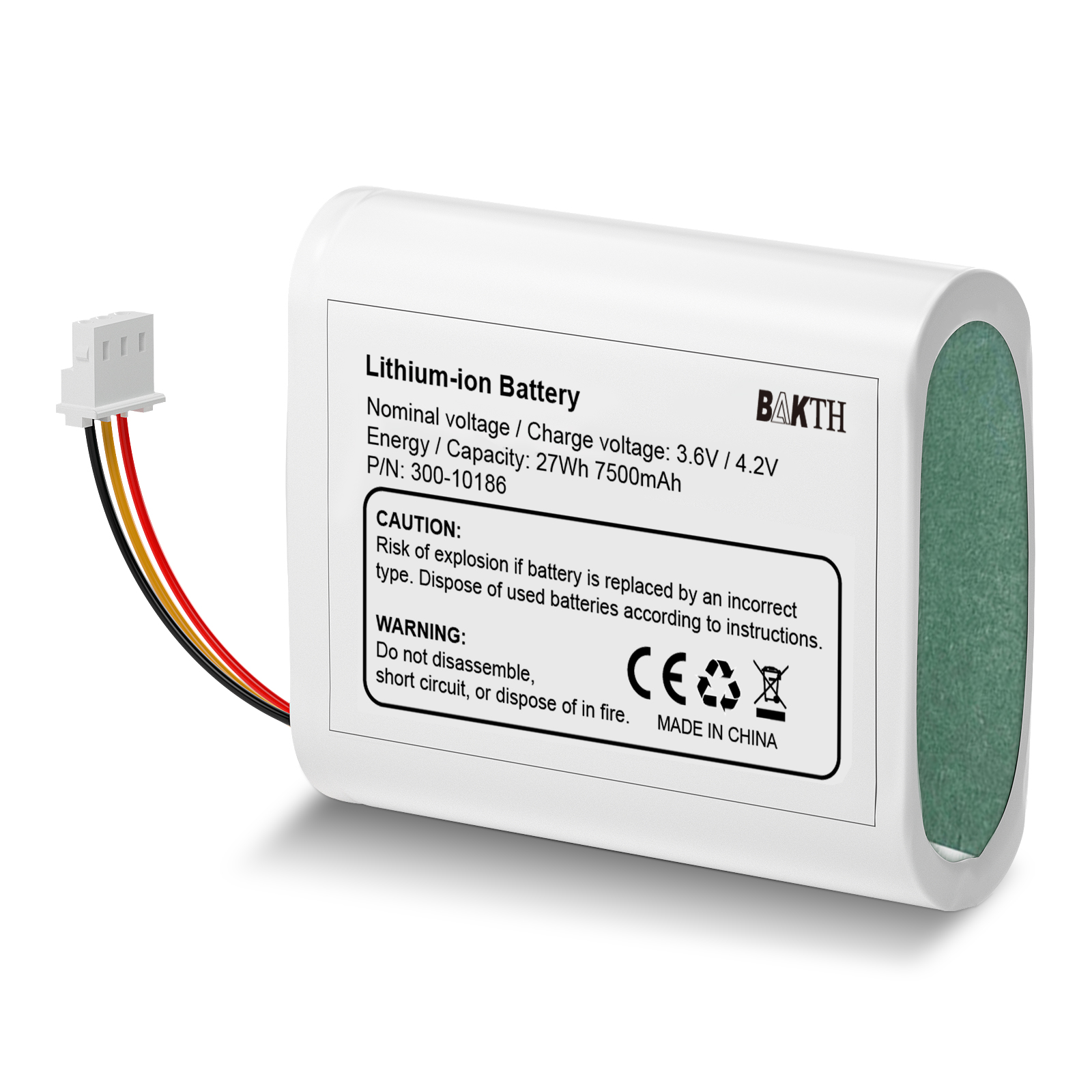 BAKTH-REPLACE ADT BATTERY PACK, 3.TV, 7500mAh, 27Wh