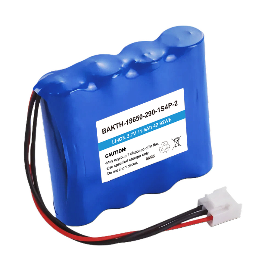 BAKTH-18650-290-1S4P-2, 3.7V, 11600mAh, 42.92Wh
