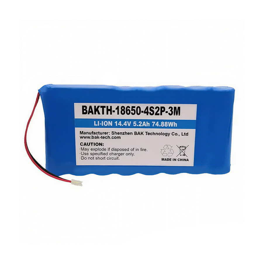 BAKTH-18650-4S2P-3M, 14.4V, 5.2 Ah, 74.88 Wh