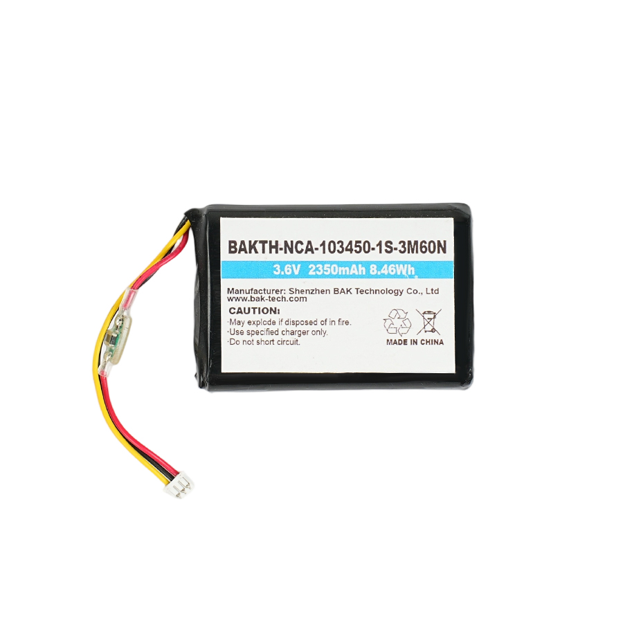 BAKTH-NCA-103450-1S-3M60N, 3.6V, 2350 mAh, 8.46 Wh