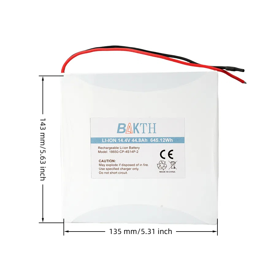 BAKTH-18650CP-4S14P-2, 14.4V, 44.8Ah, 645.12Wh