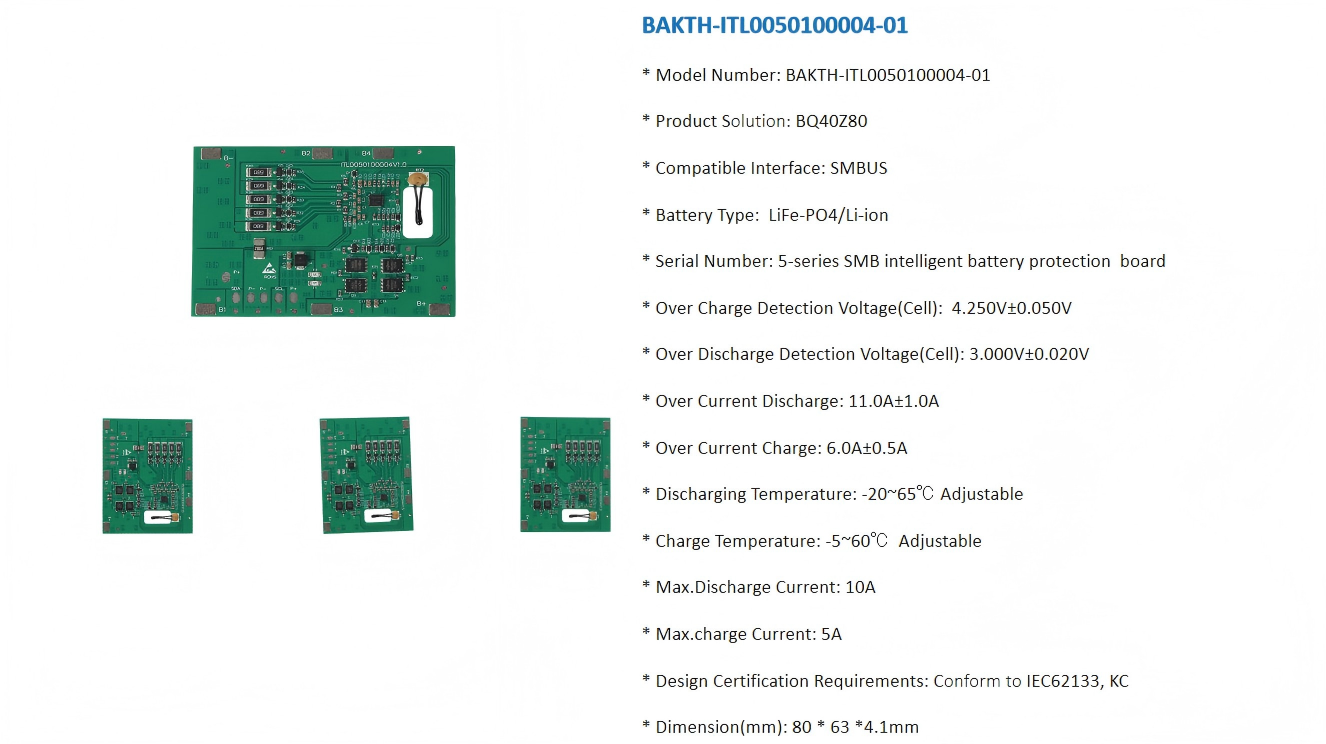 Application Case for BQ40Z80-Powered 5-series SMBUS Smart BMS