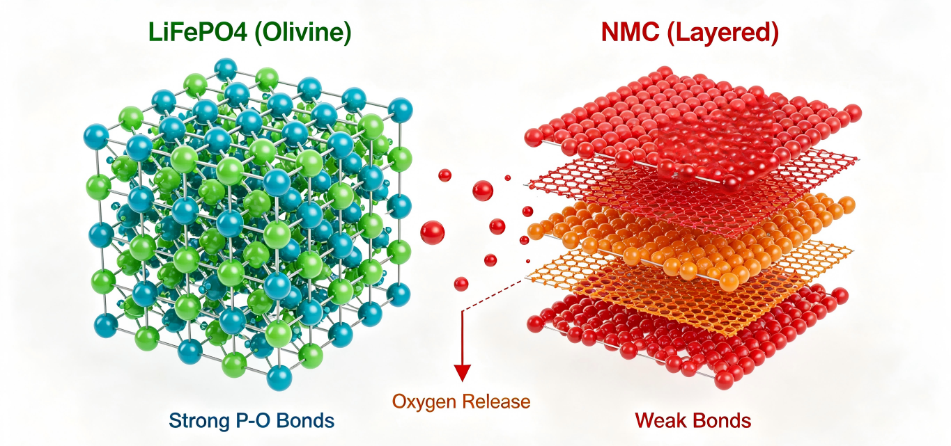 The Inherent Safety of LiFePO4: Why It Stops Thermal Runaway Before It Starts